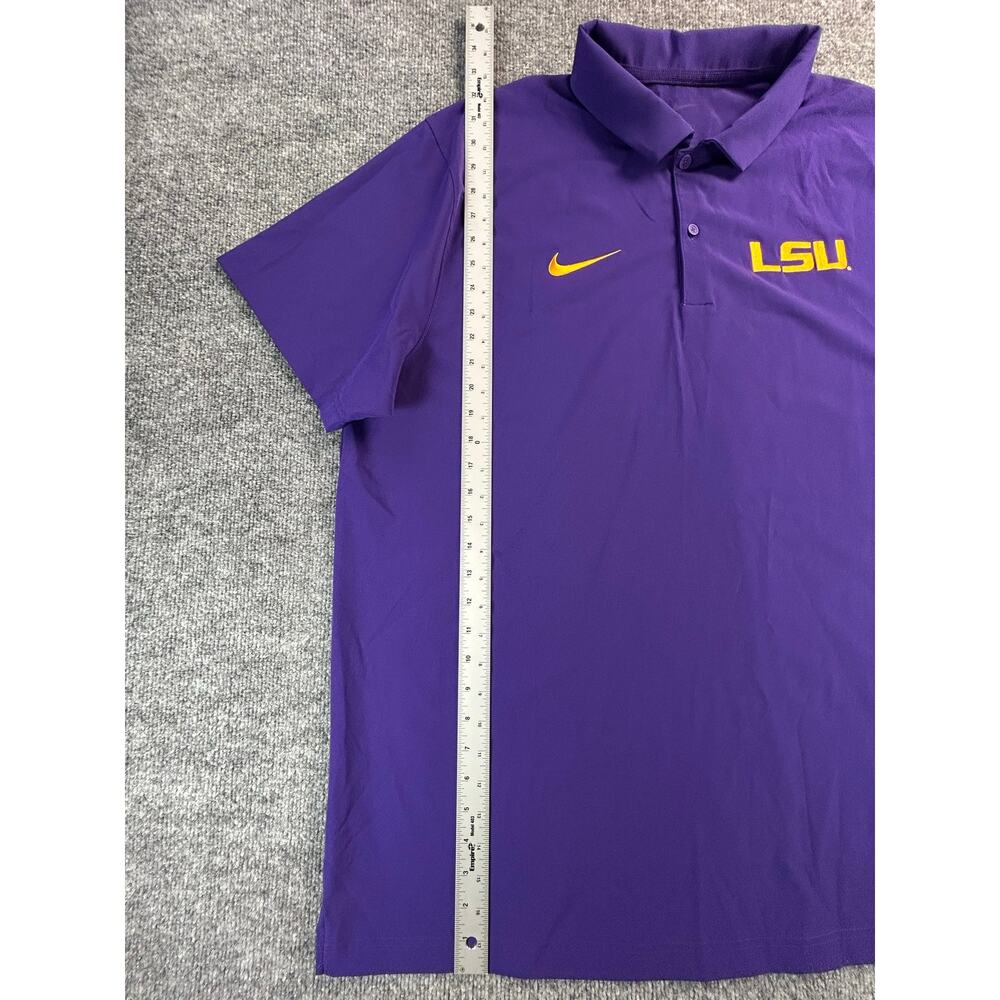 Nike LSU Tigers Dri-FIT Polo Shirt M XXL Purple Gold NCAA Performance Golf NWOT - Picture 7 of 8